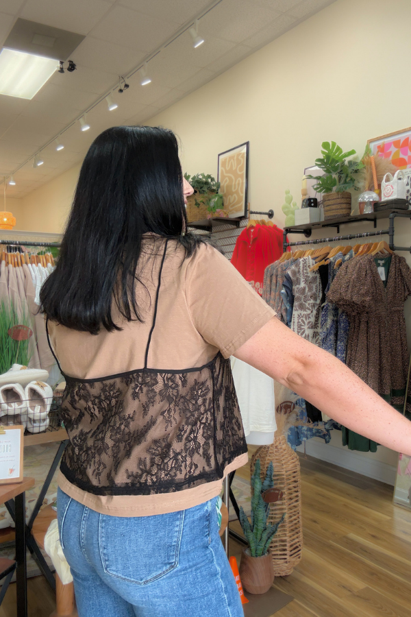Lace Overlay Top
