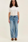 Judy Blue PETITE Mid Rise Tummy Control Vintage Wash Straight Jeans