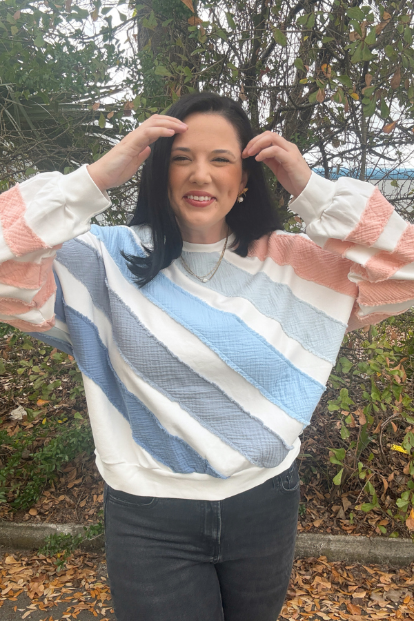 Textured Stripe Pullover