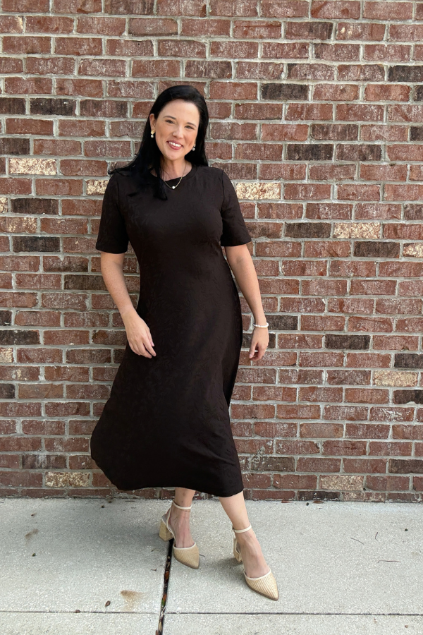 Leaf Jacquard Knit Dress