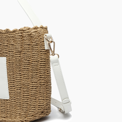 Sunset Straw Bucket Mini Tote Bag