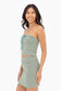 Drawstring Tube Top-Striped