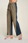 Two-Tone Denim Jogger Pants