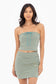 Drawstring Tube Top-Striped