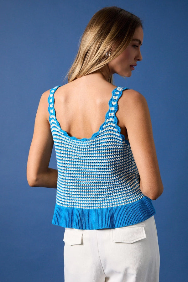 Scalloped Edges Knit Tank
