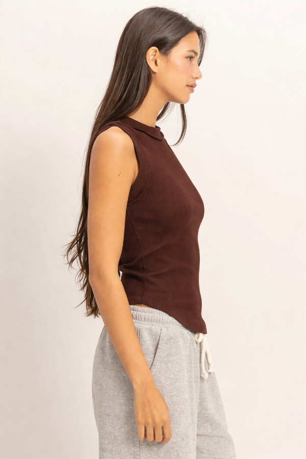 Seam Detail Tank Top- Brown - Shop Ravel