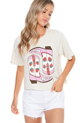 Strawberry Fields Cropped Graphic Tee