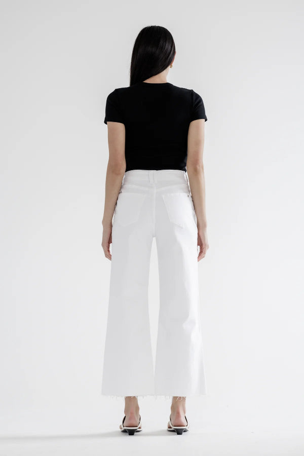 Mica High Rise White Wide Leg Jeans - Shop Ravel