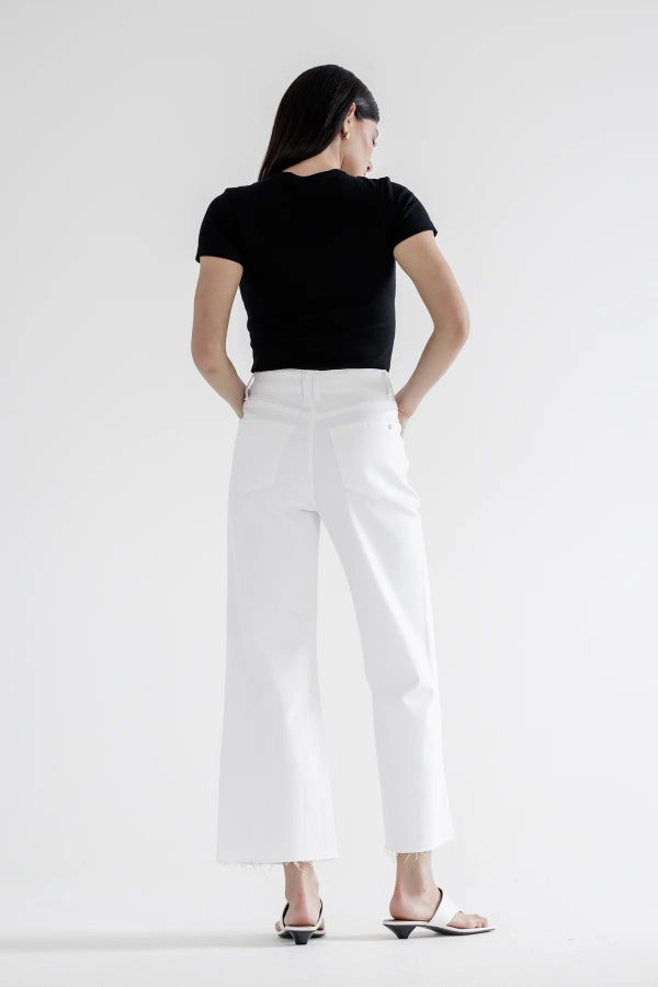 Mica High Rise White Wide Leg Jeans - Shop Ravel