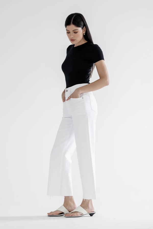 Mica High Rise White Wide Leg Jeans - Shop Ravel
