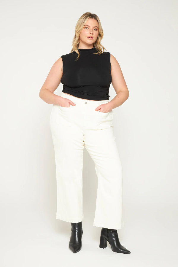 Mica White Wide Leg Jeans