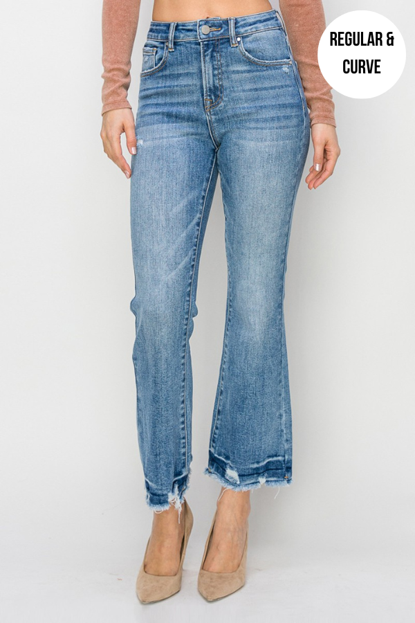 High Rise Ankle Flare Jeans