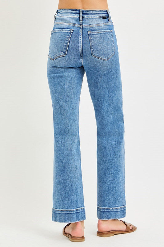 Risen Straight Leg Jeans - Medium Wash - Shop Ravel