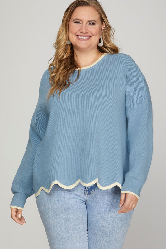 Scallop Hem Sweater