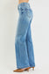 Risen Mid Rise Wide Leg Jeans