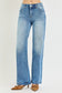 Risen Mid Rise Wide Leg Jeans