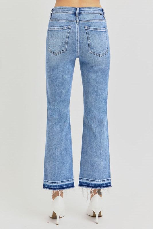 Risen Shadow Hem Straight Leg Jeans