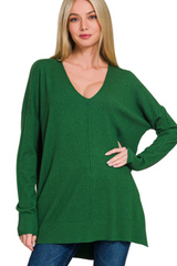 Picture Perfect Sweater- Dark Green