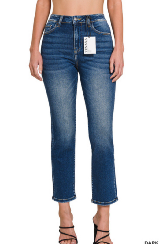 Cropped 5 Pocket Denim Jeans