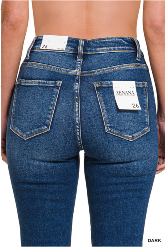 Cropped 5 Pocket Denim Jeans
