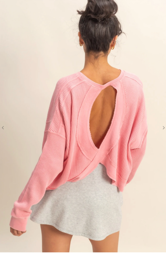 Open Back Top- Pink