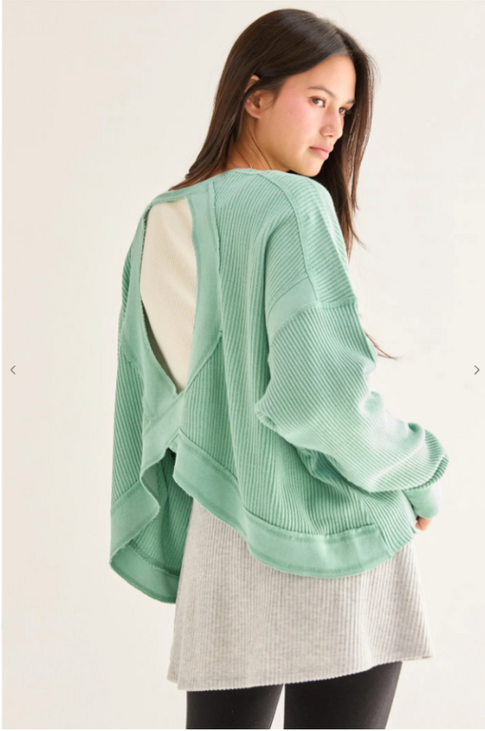Open Back Top- Emerald