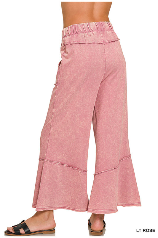 Subtle Flare Pants- Light Rose