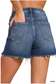 Distressed Hem Denim Shorts - Dark Wash - Shop Ravel