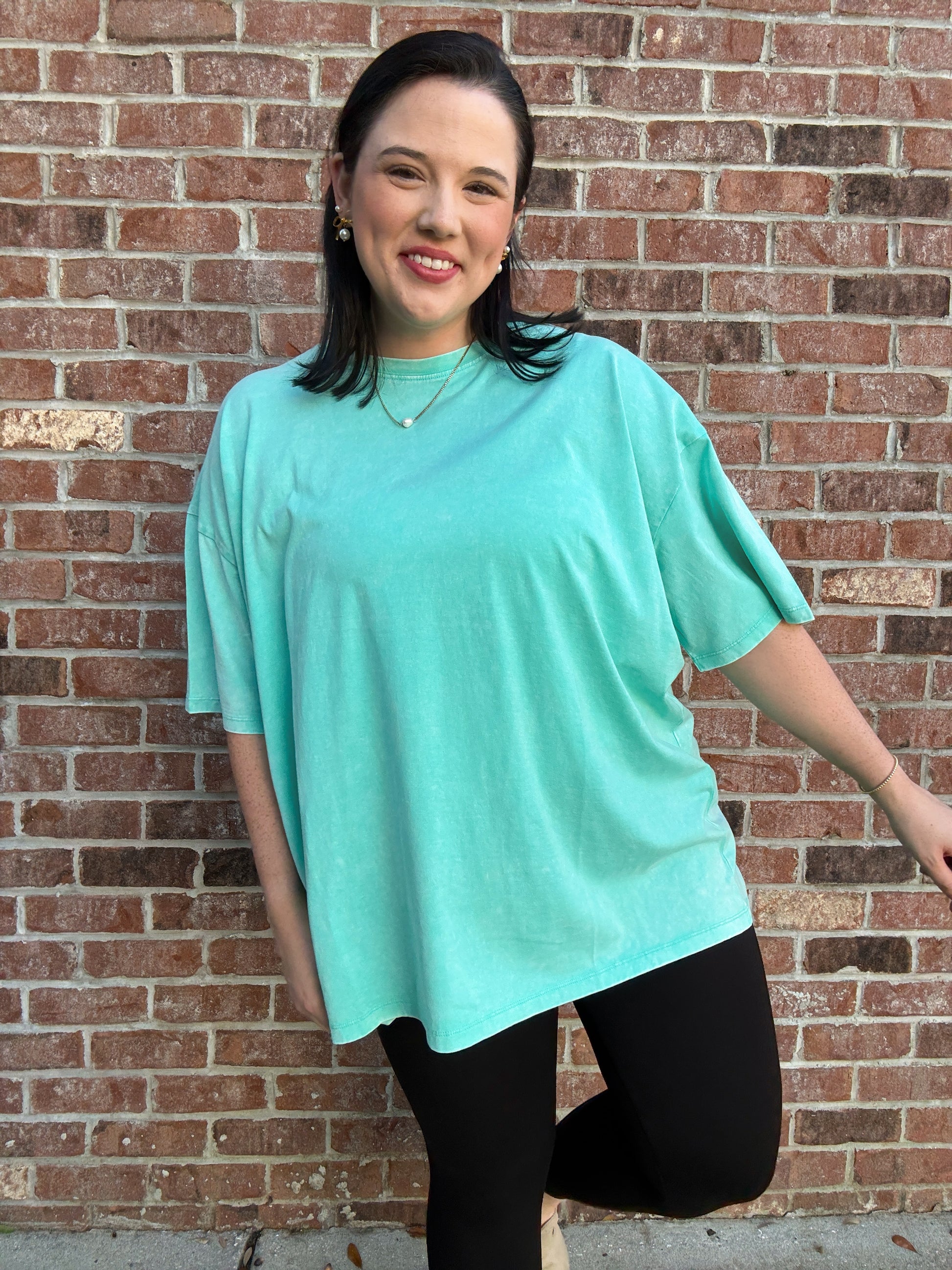 Acid Wash Tee- Mint - Shop Ravel