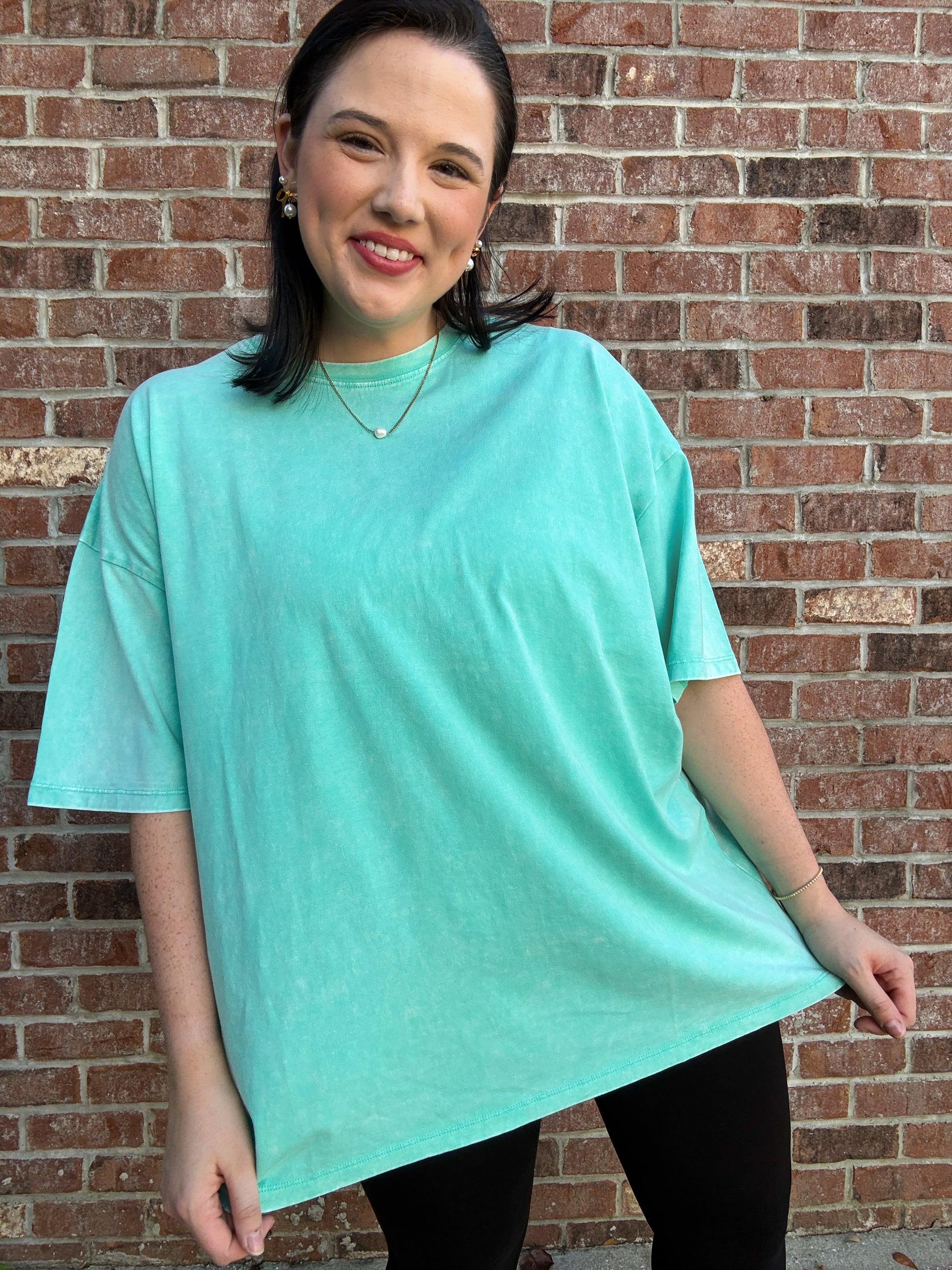Acid Wash Tee- Mint - Shop Ravel