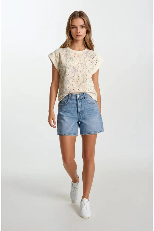 Print & Terry Mix Top - Shop Ravel