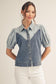 Button Down Washed Denim Top