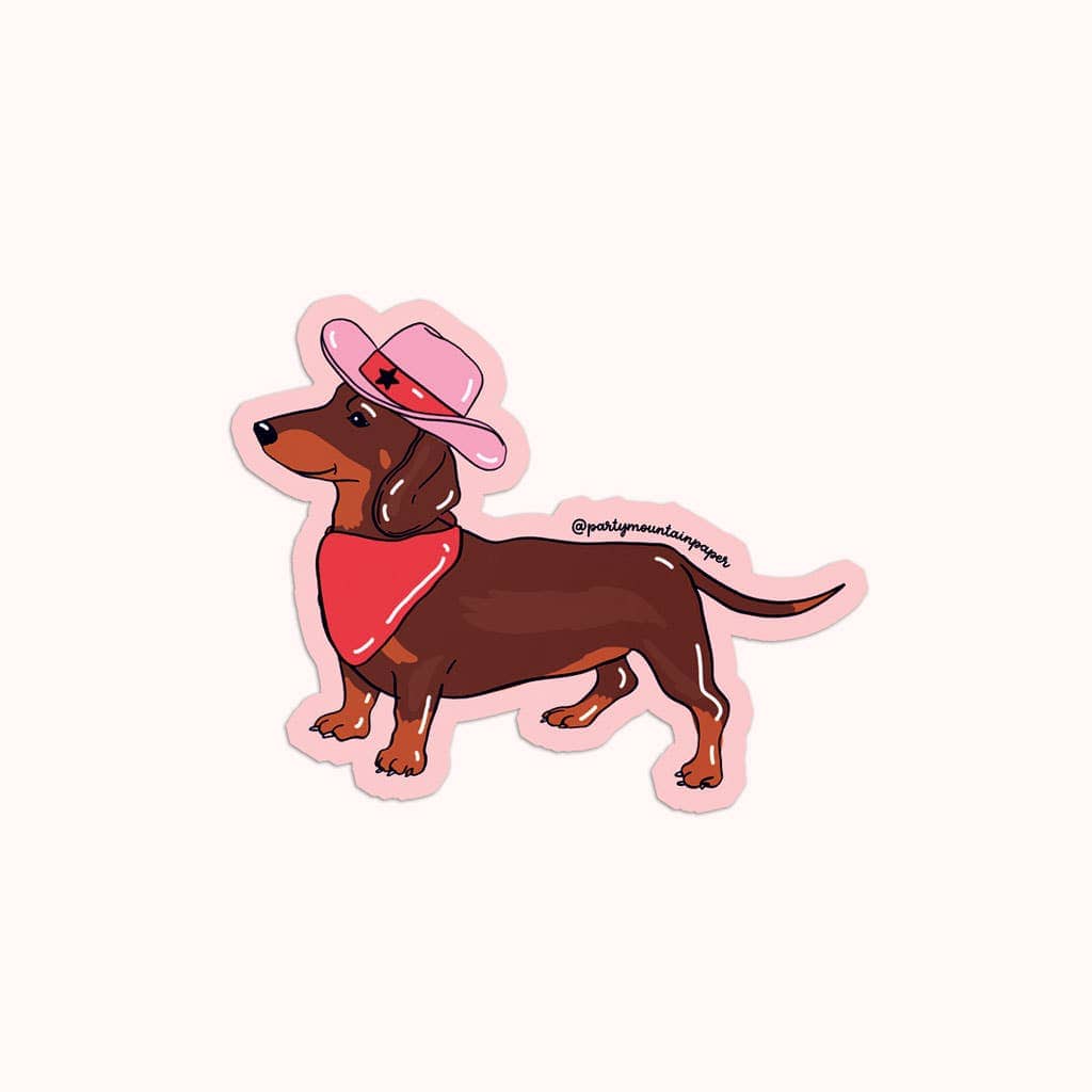 Party Mountain Paper co. Accessories Weenie Dog Cowboy Sticker