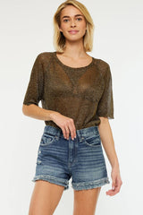 Kan Can Frayed Hem Denim Shorts