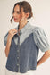 Button Down Washed Denim Top
