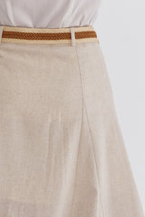 Entro Bottoms Breezy Elegance Linen Midi Skirt