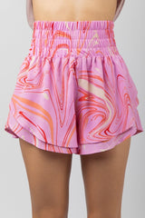 Very J Bottoms Marble Moment Active Shorts