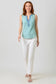 Washed Sleeveless Henley Top - Seafoam