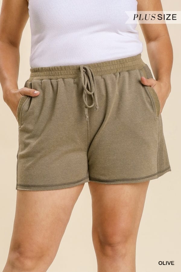 Umgee Curve Mineral Knit Shorts