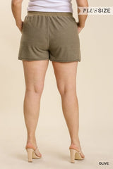 Umgee Curve Mineral Knit Shorts