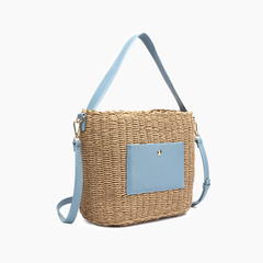 Sunset Straw Bucket Mini Tote Bag