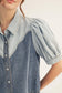 Button Down Washed Denim Top