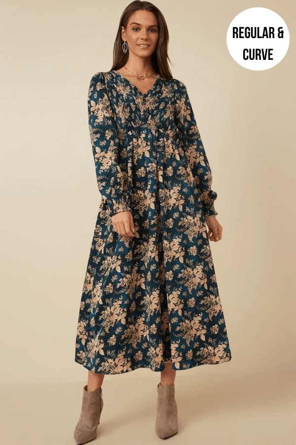 HAYDEN Dress Antique Floral Midi Dress