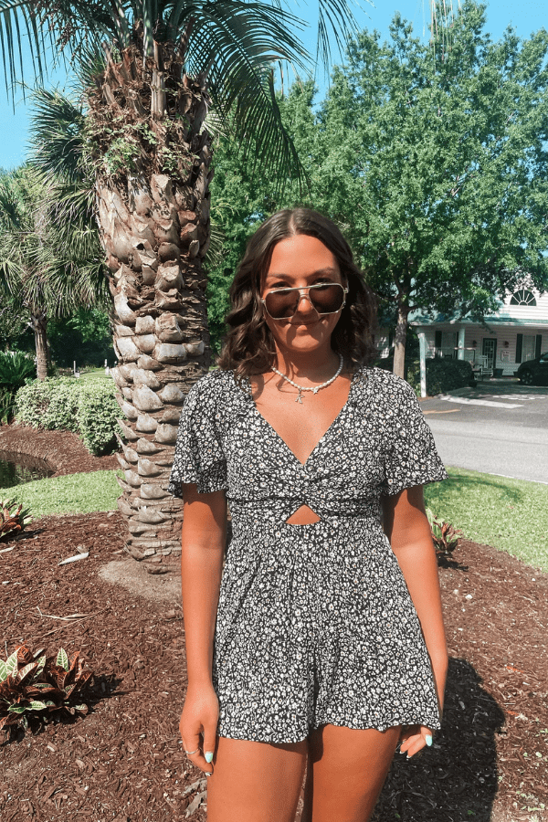 Pine Apparel Dress Feeling Floral Romper
