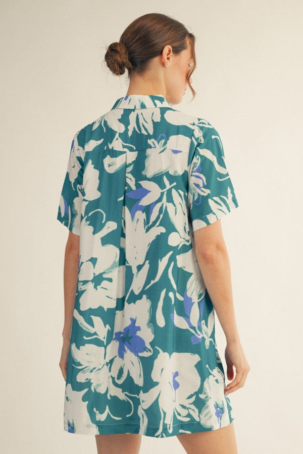Tropical Floral Shirt Dress - Shop Ravel