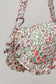 Half Moon Quilted Floral Ruffle Crossbody Bag