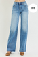 Risen Mid Rise Wide Leg Jeans
