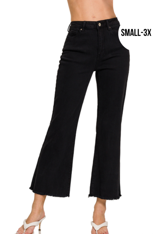 Frayed Bootcut Jeans- Black - Shop Ravel