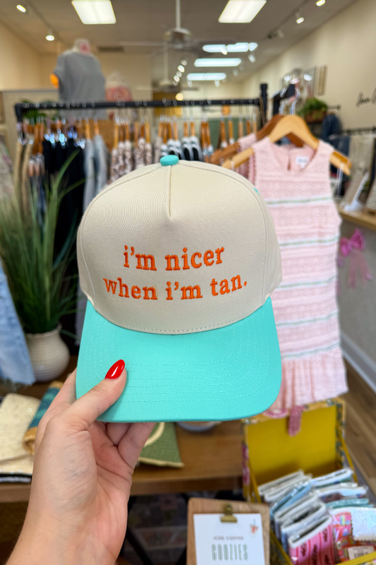 Nicer When Tan Embroidered Trucker Hat