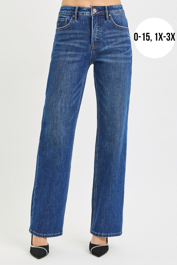Risen Tummy Control High Rise Straight Leg Jean